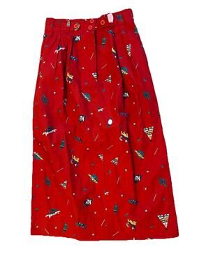 Vtg Alexander Campbell Skirt A Line Button Zip Pockets Colorful Lux Southwest 4